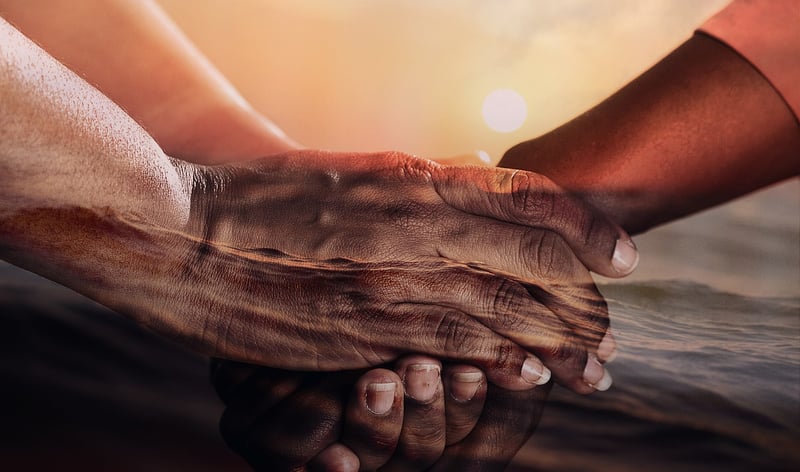 Volunteer Hands Helping Community